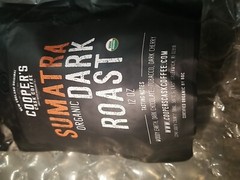 Coopers Cask Cofee Sumatra Organic Dark Roast 12 Oz