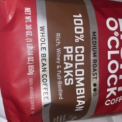 Eight O’Clock 100% Colombian Peaks Medium Roast Whole Bean Coffee,30Oz,Bag 03/27