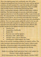 Roasted on Demand Coffee: Peru Fair Trade Organic