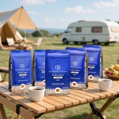 5 Packs 12oz Whole Bean Coffee Medium Roast Crema Arabica Robusta Blend Low Acid