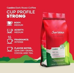 Juan Valdez Cumbre GROUND Coffee, Dark Roast 12 oz each 2 PACK