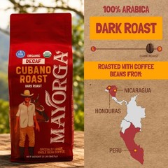 Mayorga Decaf Coffee 2 Lb Bag Dark Roast Organic Whole Bean