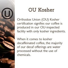 Seriously Dark Decaf Artisan Blend12 oz Dark Roast Kosher Whole Bean