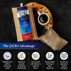 Plantation Blue 100% Jamaica Blue Mountain Coffee Dark Roast Whole & Ground 24oz