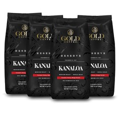 Gold Coffee Co. Kanaloa Premium House Blend Medium Roast Whole Bean 100% Arabica