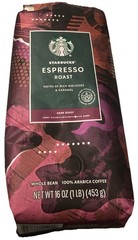 STARBUCKS WHOLE BEAN ESPRESSO DARK ROAST COFFEE 16 OZ (1 LB) BAG Sealed New