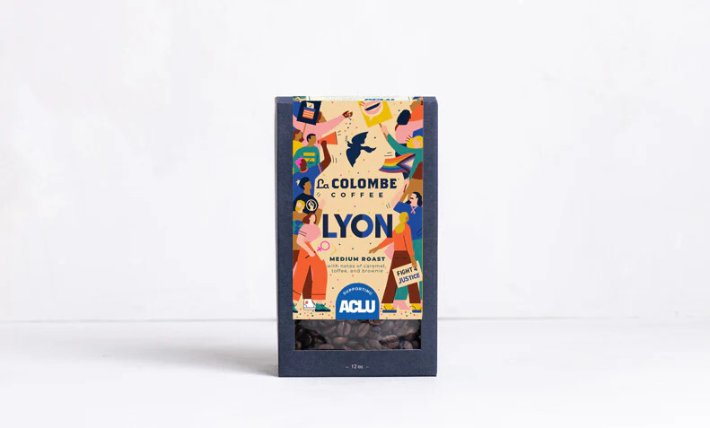LA COLOMBE COFFEE LYON MEDIUM ROAST BLEND WHOLE BEAN 12OZ