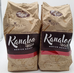 Gold Coffee Arabica Kanaloa Blend Medium Roast Whole Bean 2lbs Pack of 2 BB 3/27