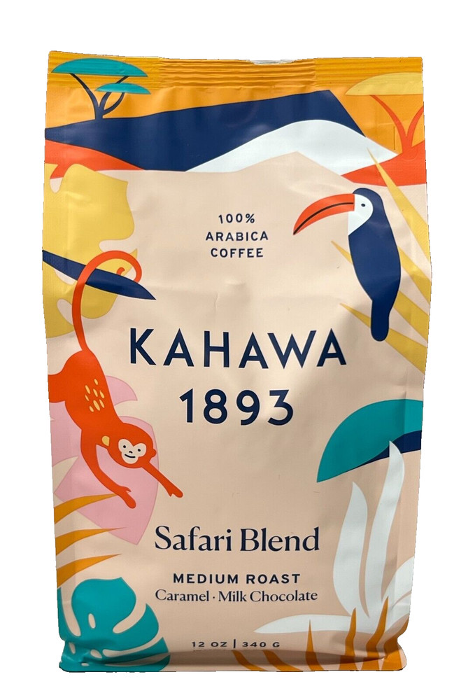 Kahawa 1893 Safari Blend Medium Roast Whole Bean Coffee 12 oz