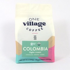 One Village Coffee, Colombia, Light Roast, Whole Bean, Organic 12 oz, BB: 3/2026