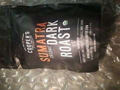 Coopers Cask Cofee Sumatra Organic Dark Roast 12 Oz