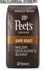 Peet’s Coffee Major Dickason’s Blend, Dark Roast Whole Bean Coffee, 32 oz Bag