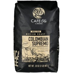CAFE Ole Colombian Supremo Coffee Whole Bean Medium Roast by H-E-B, 2 lbs