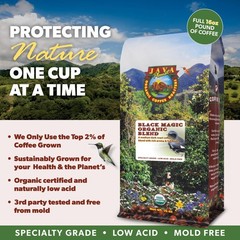 Java Planet Low Acid Organic Coffee, Black Magic, Medium 16 Ounce (Pack of 1)