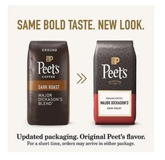 2lb Peet’s Coffee Dark Roast Whole Bean. Major Dickason’s Blend 32oz EXP 3/26/27