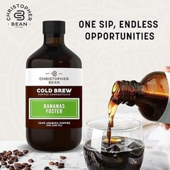Christopher Bean Bananas Foster Cold Brew Coffee – 100% Arabica Coffee Bottle