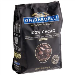 Ghirardelli 100% Cacao Unsweetened Chocolate Liquor Wafers 5 lb. – 2/Pieces