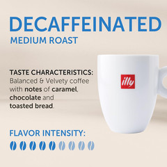 Illy Decaf Whole Bean Coffee, Classic Medium Roast Gourmet Blend, 100% Arabica C