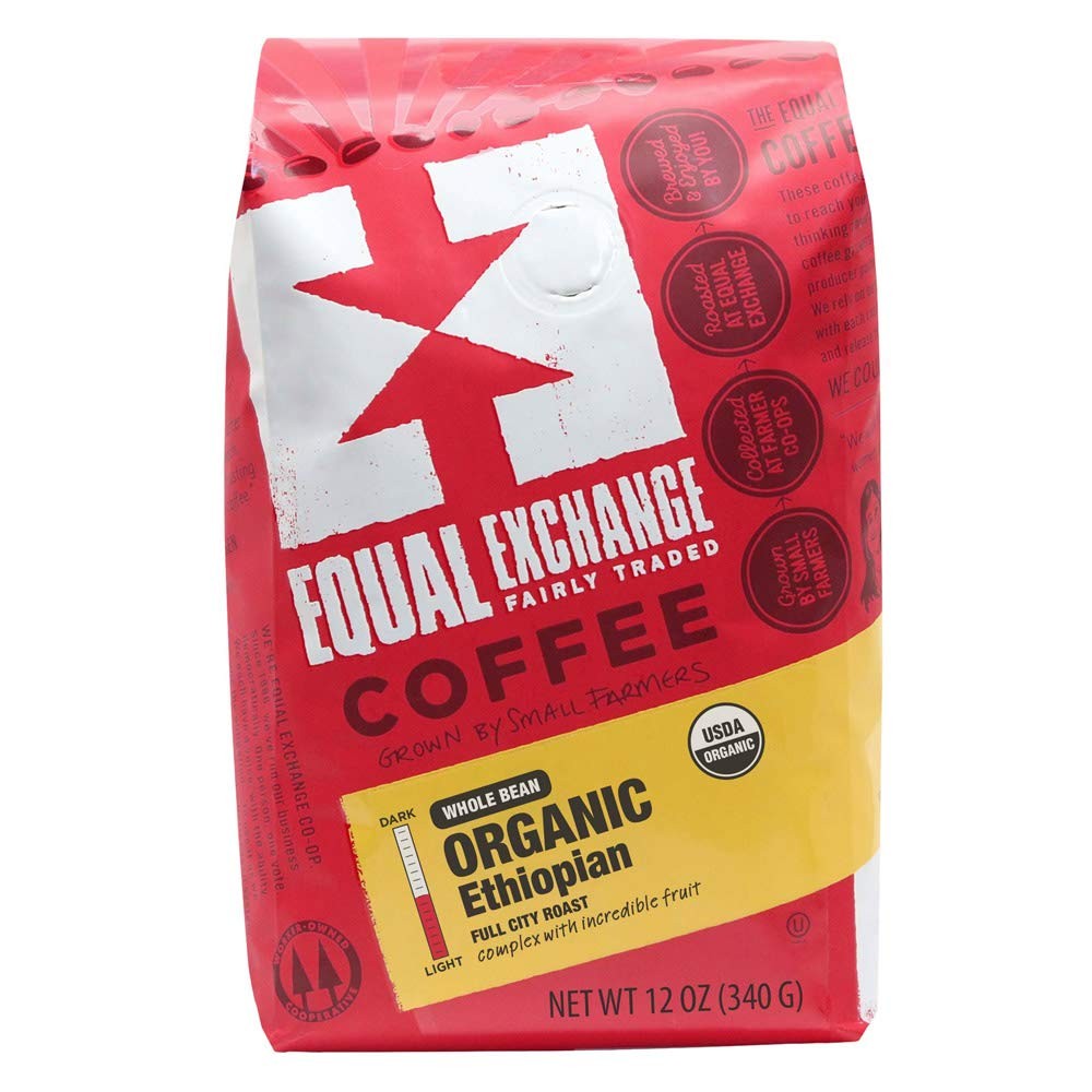 Equal Exchange Organic Whole Bean Coffee, 12 Ounce (Pack of 1), Ethiopian