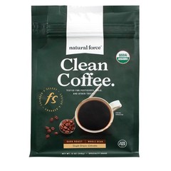 Organic Clean Coffee Dark Roast, Mold & Mycotoxin Free, 12 oz Whole Bean