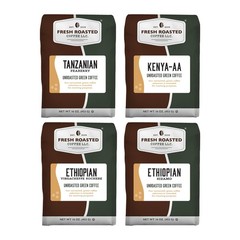 , African Unroasted Green Coffee Beans Home Roasting Starter Kit, Variety 4-P…