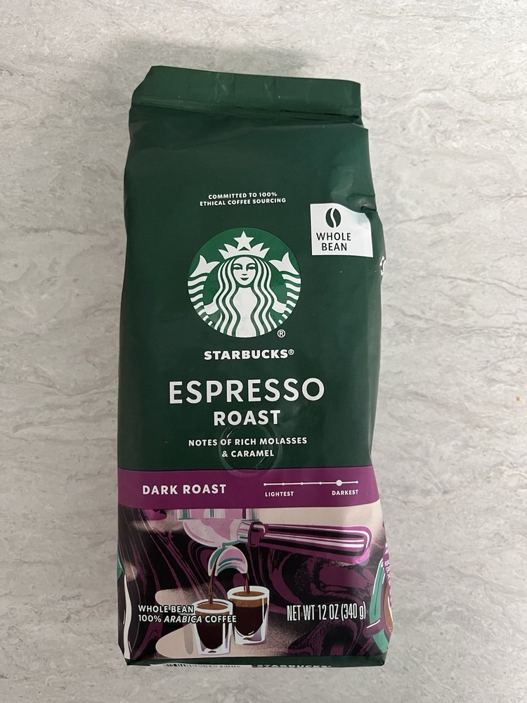 Starbucks Dark Roast Whole Bean Espresso Coffee – 12oz