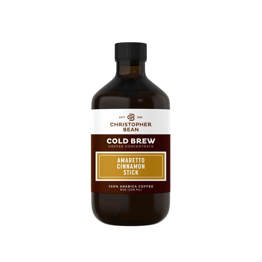 Christopher Bean Amaretto Cinnamon Cold Brew Coffee Concentrate Bottle