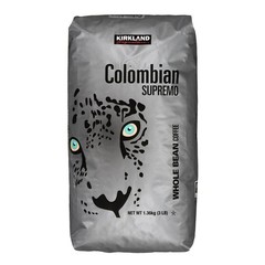 Kirkland Signature Colombian Supremo Coffee, Whole Bean, 3 lbs Medium Roast