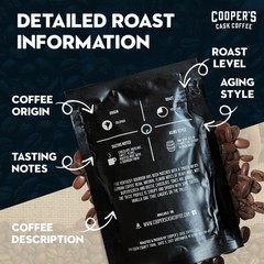 Bourbon & Whiskey Barrel Aged Coffee Box Set with Four Whole Bean Single Orig…