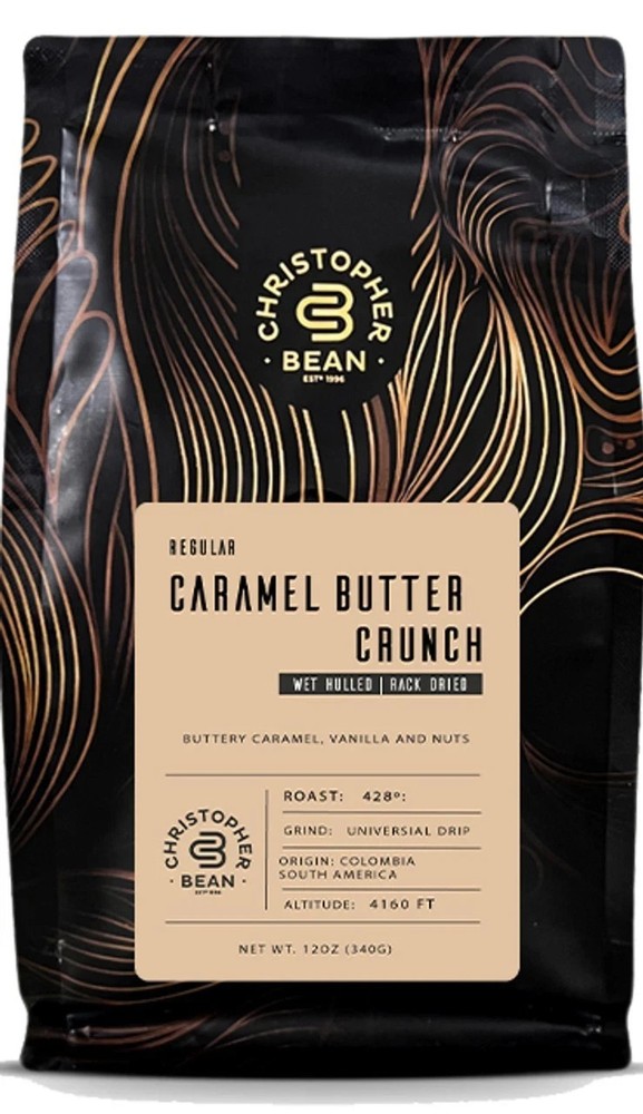 Christopher Bean Coffee Caramel Butter Crunch Flavored Bag Coffee