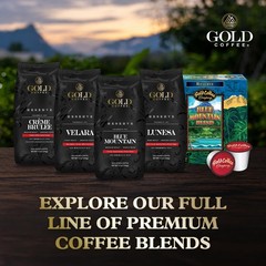 Gold Coffee Co. Blue Mountain Premium Blend – Medium Roast, Whole Bean 100% A…