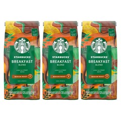 3 x Starbucks BREAKFAST BLEND – Coffee Beans Bag 3 x 450g / 15.9oz