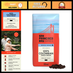 Medium Roast Whole Bean Coffee – 100% Colombian – Fresh 2 lb Bag – Gourmet Brew
