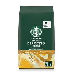 Starbucks 2 X 28 OZ Whole Coffee Beans Blonde Espresso Roast Hot or Iced Coffee
