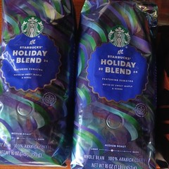 Two 16oz (1lb) Starbucks Holiday 2024 Blend Coffee 5/2025 1 starbucks reserve