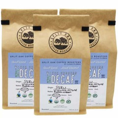 3 Pack Organic Decaf Coffee Medium Roasted Peru Coffee Whole Beans 12oz. Sweet E