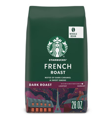 Starbucks French Roast, Whole Coffee Beans, Dark Roast Hot or Iced Coffee, 28 oz