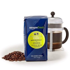 Amazon Fresh, Organic Fair Trade Peru Whole Bean Coffee, 12 Ounce (Pack of 1)