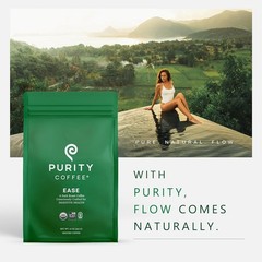 Purity Coffee EASE Low Acid Dark Roast Ground Coffee 12oz USDA Organic Arabica