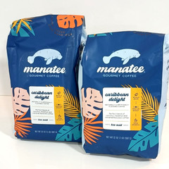 Gourmet Coffee Manatee Caribbean Medium Roast Whole Bean Coffee Sanibel FL 4lbs