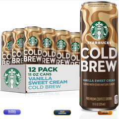 Starbucks Cold Brew Coffee Vanilla Sweet Cream 11 Fl Oz Cans 12 Pack Premium