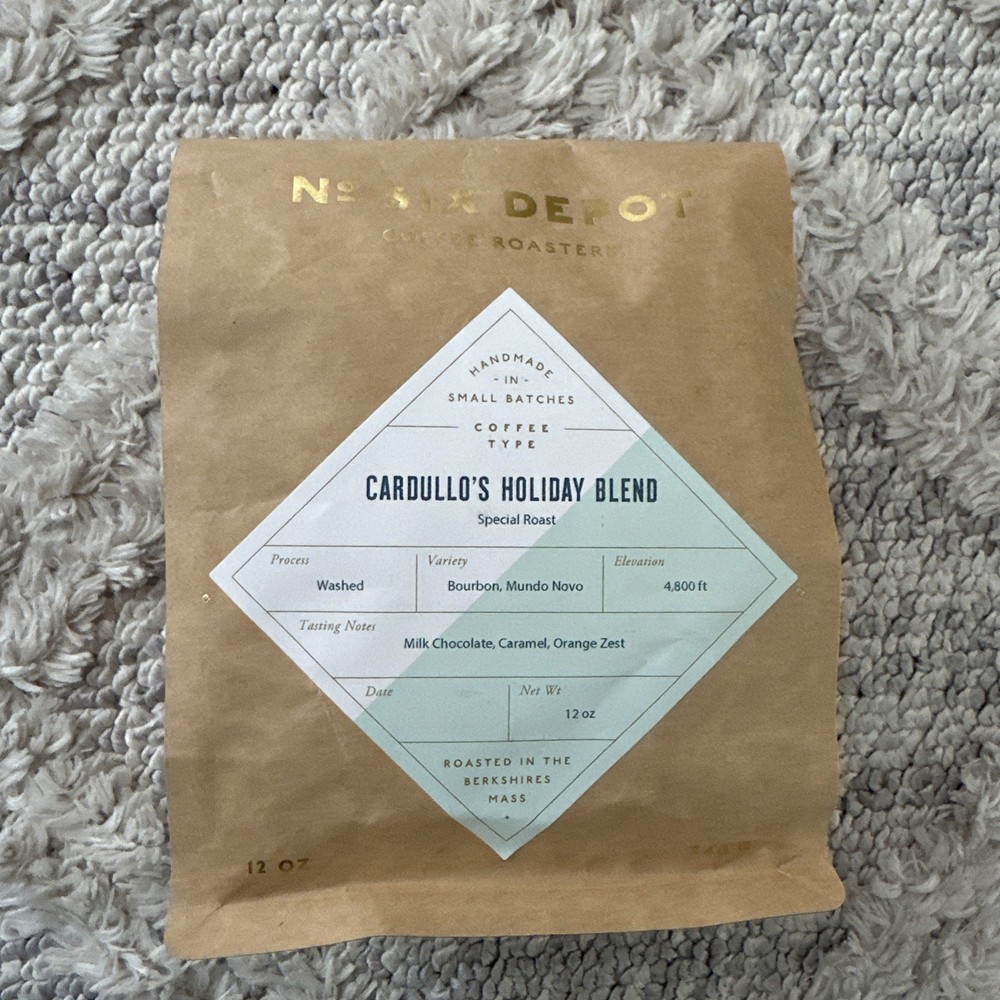 No. Six Depot Coffee Cardullo’s Holiday Blend 12 oz Bag Whole Bean