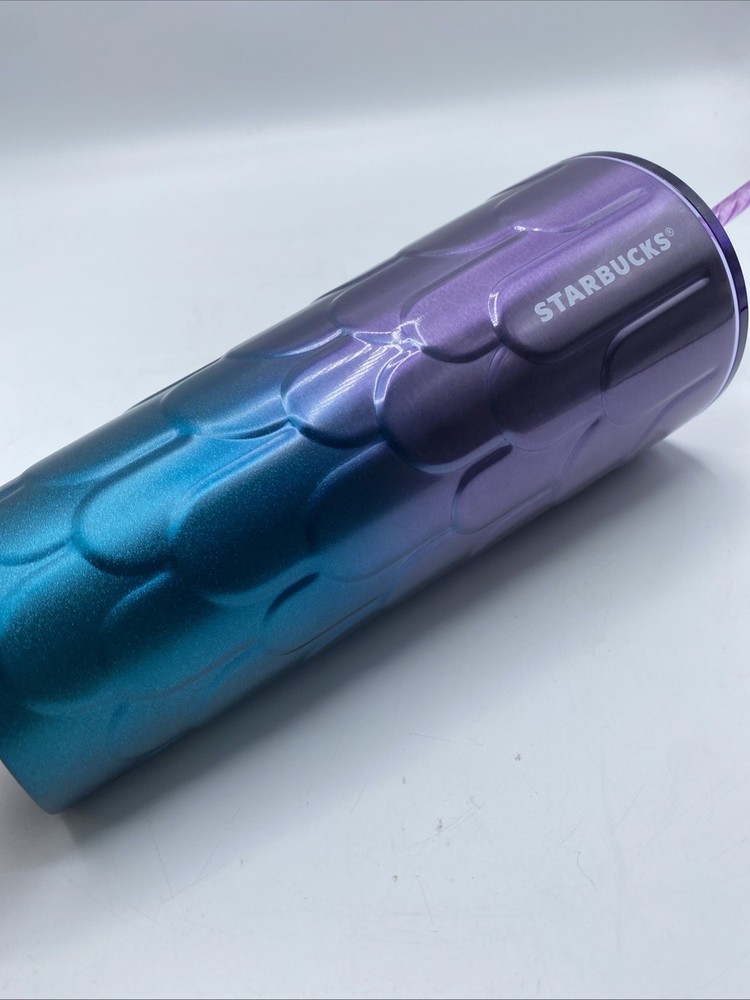 Starbucks 2022 Spring Purple Twilight Ombre Mermaid Scales 24 oz Tumbler Cup