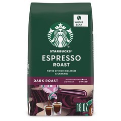 Starbucks Whole Bean Coffee Dark Roast Coffee Espresso Roast 100% Arabica 1 bag