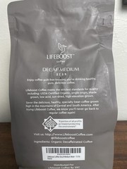 Life Boost Decaf Medium Roast Coffee Beans Organic Low Acid Swiss Water 12oz