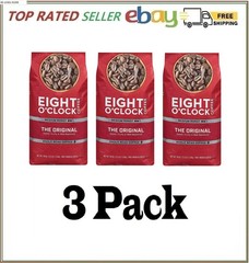 3 Pack – Eight O’Clock Medium Roast Whole Bean Coffee, The Original, 40 oz.
