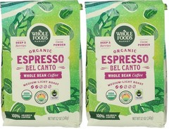 Organic Espresso Bel Canto Whole Bean Coffee Medium-Light Roast Berries & Cocoa