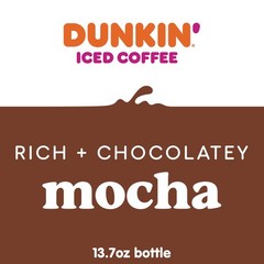 Dunkin’ Mocha Iced Coffee Bottle, 13.7 fl oz, 12 Pack Fl Oz (Pack of 12)