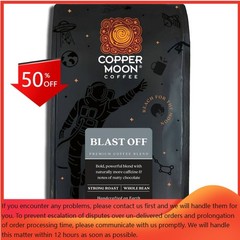 Copper Moon High Caffeine Blend Strong Medium Dark Roast Whole Bean Coffee- 32oz