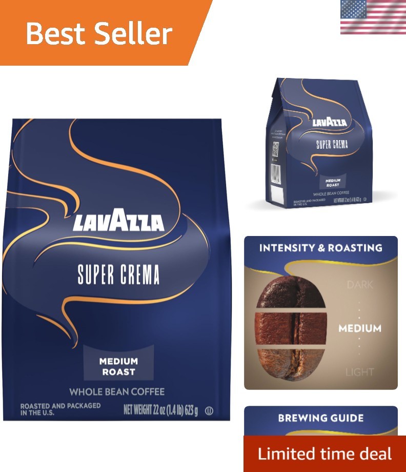 Super Crema Whole Bean Coffee, 22 oz – Aromatic Medium Roast for Espresso Bliss